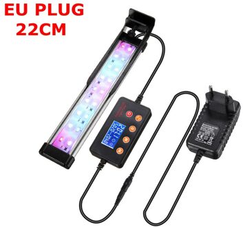 Led Licht Aquarium Led Verlichting Fish Tank Lamp 22-72Cm Verstelbare Aquatic Plant Lampen Rgb Decoratie Professionele Afstandsbediening lichten EU plug 22CM