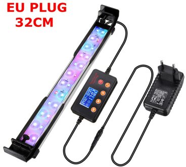 Led Licht Aquarium Led Verlichting Fish Tank Lamp 22-72Cm Verstelbare Aquatic Plant Lampen Rgb Decoratie Professionele Afstandsbediening lichten EU plug 32CM