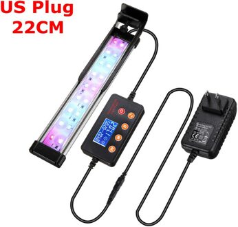 Led Licht Aquarium Led Verlichting Fish Tank Lamp 22-72Cm Verstelbare Aquatic Plant Lampen Rgb Decoratie Professionele Afstandsbediening lichten US plug 22CM
