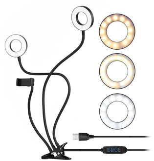 Led Licht Invullen Beugel, Mobiele Telefoon Live Dubbele Chuck Selfie Schoonheid Lamp Beugel