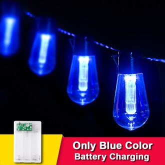 Led Licht Lamp Bruiloft Decoratie String Lights Garden Decor Outdoor Lamp Batterij Case Guirlande Room Decor Fairy Lights blauw accu / 10m 20 bulbs