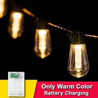 Led Licht Lamp Bruiloft Decoratie String Lights Garden Decor Outdoor Lamp Batterij Case Guirlande Room Decor Fairy Lights warm accu / 10m 20 bulbs