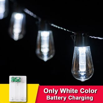 Led Licht Lamp Bruiloft Decoratie String Lights Garden Decor Outdoor Lamp Batterij Case Guirlande Room Decor Fairy Lights wit accu / 10m 20 bulbs