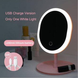 Led Licht Make-Up Spiegel Met Lamp Led Desktop Make Up Spiegels Handig Vullen Licht Beauty Make Up Spiegels Usb Led ovaal 3