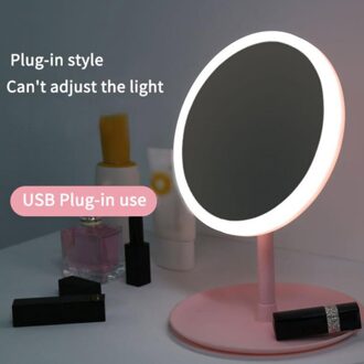 Led Licht Make-Up Spiegel Met Lamp Led Desktop Make Up Spiegels Handig Vullen Licht Beauty Make Up Spiegels Usb Led ronde 2