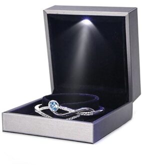 Led Licht Sieraden Display Armband Ketting Bruiloft Engagement Ring Box Storage Y3NE S3