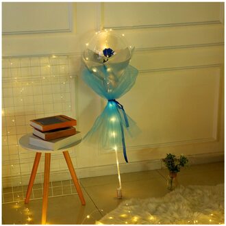 Led Lichtgevende Ballon Rose Boeket Transparante Bal Bal Rose Valentines Dag Party Bruiloft Decoratie Ballonnen