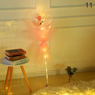Led Lichtgevende Ballon Rose Boeket Transparante Bobo Bal Rose Valentines Dag Party Bruiloft Decoratie A11