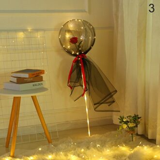 Led Lichtgevende Ballon Rose Boeket Transparante Bobo Bal Rose Valentines Dag Party Bruiloft Decoratie A3