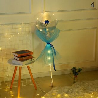 Led Lichtgevende Ballon Rose Boeket Transparante Bobo Bal Rose Valentines Dag Party Bruiloft Decoratie A4