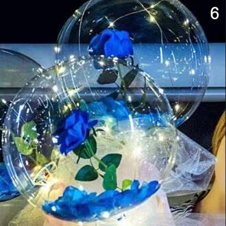 Led Lichtgevende Ballon Rose Boeket Transparante Bobo Bal Rose Valentines Dag Party Bruiloft Decoratie A6