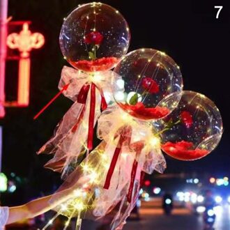 Led Lichtgevende Ballon Rose Boeket Transparante Bobo Bal Rose Valentines Dag Party Bruiloft Decoratie A7