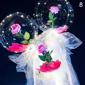 Led Lichtgevende Ballon Rose Boeket Transparante Bobo Bal Rose Valentines Dag Party Bruiloft Decoratie A8