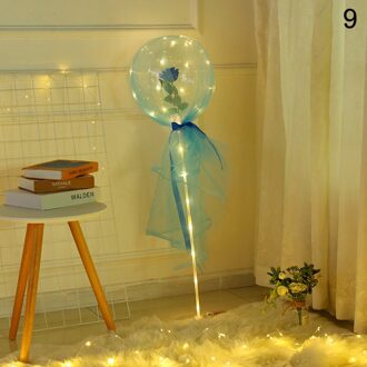 Led Lichtgevende Ballon Rose Boeket Transparante Bobo Bal Rose Valentines Dag Party Bruiloft Decoratie A9