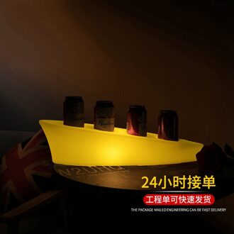 Led Lichtgevende Wijn Houder Creatieve Rolling Plastic Wijnrek Afstandsbediening Kleurrijke Opladen Waterdicht Hotel Bar Lichtgevende Lade geel