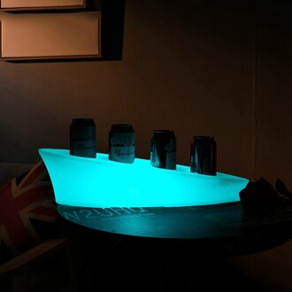 Led Lichtgevende Wijn Houder Creatieve Rolling Plastic Wijnrek Afstandsbediening Kleurrijke Opladen Waterdicht Hotel Bar Lichtgevende Lade lucht blauw