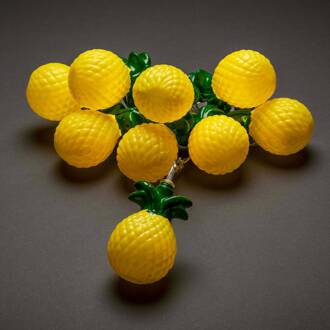 LED lichtketting ananas, op batterijen geel