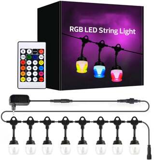 LED Lichtsnoer - Kozolux - RGB - Afstandsbediening - 12W 300lm - 18 Meter - 24 Lampen - IP44 - Zwart