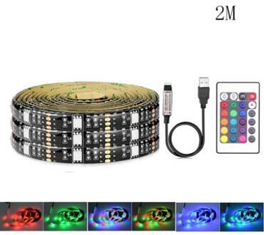 LED Light 5050 RGB IP65 Waterproof USB Powered LED Strip Light TV Backlight + Remote Control for for Bedroom Home Outdoor Decor - 2M