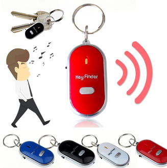 LED Light Torch Remote Sound Control Lost Key Fob Alarm Locator Keychain Whistle Finder Old Age Anti-lost Alarm 40MR29
