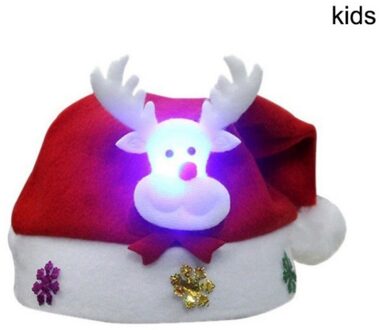 Led Light Up Cap Kerstman Sneeuwpop Elanden Kinderen Hoed Christmas Led Light Up Kerst Hoeden Voor Volwassen En kid