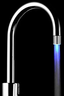 Led Light Water Kraan Tap Glow Douche Keuken Badkamer Rgb/Multi Kleur/Blauw Licht Gewicht single BULE