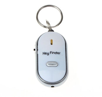 LED Light Zaklamp Remote Sound Control Lost Sleutelhanger Alarm Locator Sleutelhanger Fluitje Finder Oude Leeftijd Anti-verloren Alarm 40MR29 wit