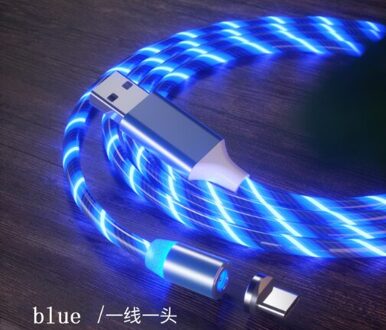 Led Magnetische Opladen Mobiele Telefoon Kabel Voor Hyundai I30 Ix35 Kona Encino Solaris Azera Grandeur Ig Accent Santa Fe Palissade blauw for type-c