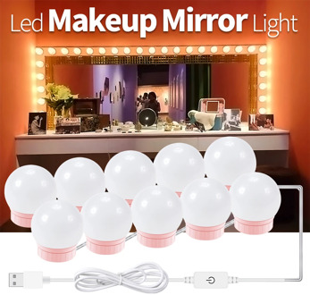 Led Makeup Mirror Light LED Hollywood Light 2 6 10 14Bulb 12V EU US Plug Dimmable Touch Control DIY Lighting For Dressing Table