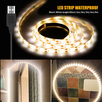 LED Makeup Mirror Light USB Cable Powered Flexible Dressing Table Vanity Lamp 5V Waterproof Bathroom Mirror Backlight Decor Lamp