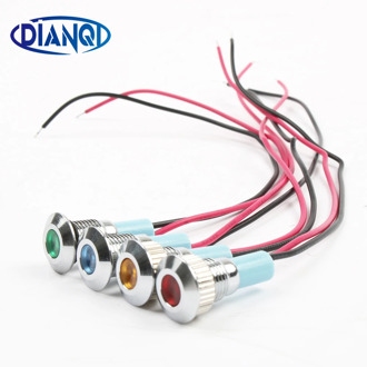 LED Metal Indicator light 8mm waterproof Signal lamp dot LIGHT with wire red yellow blue green white 8ZSD.X