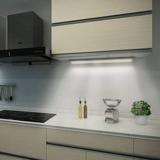 LED-meubel-aanbouw lamp 957, lengte 34,8 cm zilver, wit opaal