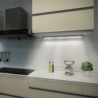 LED-meubel-aanbouw lamp 957, lengte 77 cm zilver, wit opaal