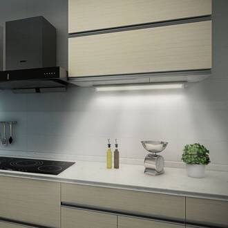 LED-meubel-aanbouw lamp 957, lengte 90,8 cm zilver, wit opaal