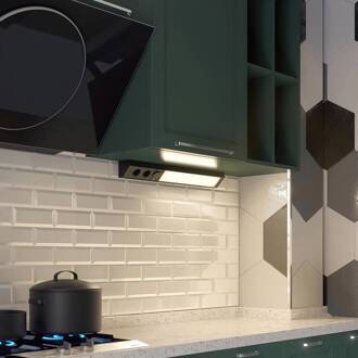 LED meubelverlichting Ovano, 62 cm, zwart, aluminium