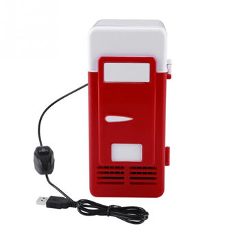 LED Mini USB Koelkast USB Koelkast Drankjes Drankblikjes Koelkast en Heater voor auto kantoor of thuis Bordeauxrood