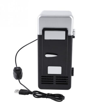 LED Mini USB Koelkast USB Koelkast Drankjes Drankblikjes Koelkast en Heater voor auto kantoor of thuis zwart