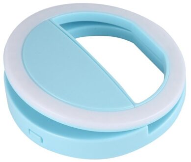 Led Mobiele Telefoon Selfie Licht Clip-On Lamp Draagbare Led Selfie Ring Licht Flitslicht Foto Camera Voor Iphone smartphone blauw