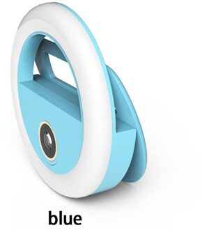 Led Moblie Telefoon Selfie Beauty Ring Licht Groothoek Lens Vullen Lamp Macro Fotografie Camera Shot Oplaadbare Led Selfie Ring blauw