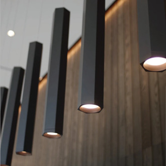 Led modern simple lamps and lanterns Nordic hexagonal lamp bar front desk personalized creative industrial dining room Chandelie