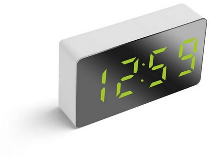 Led Multifunctionele Spiegel Klok Digitale Alarm Snooze Display Tijd Night Lcd Licht Tafel Desktop Usb 5V/Geen Batterij home Decor groen
