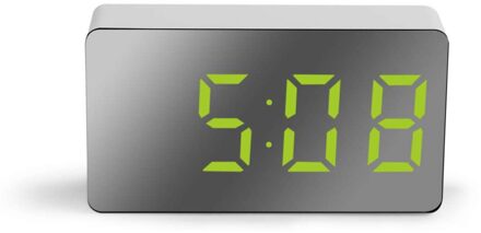 Led Multifunctionele Spiegel Klok Digitale Alarm Snooze Display Tijd Night Lcd Licht Tafel Desktop Usb 5V Geen Batterij Thuis decor groen