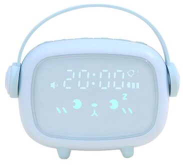 Led Multifunctionele Spiegel Klok Digitale Alarm Snooze Display Tijd Night Lcd Licht Tafel Desktop Voice Control Home Decor blauw