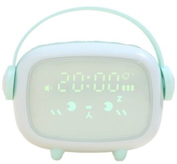 Led Multifunctionele Spiegel Klok Digitale Alarm Snooze Display Tijd Night Lcd Licht Tafel Desktop Voice Control Home Decor groen