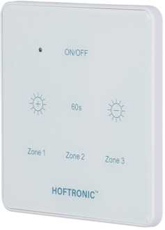 LED Muurdimmer Touchscreen - Draadloos - Touchpaneel - Geschikt voor 12V verandaverlichting - 3 kanaals - Op batterij - Wit