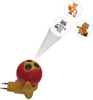 LED nachtlamp bosdieren, 3-voudig voor stopcontact geel