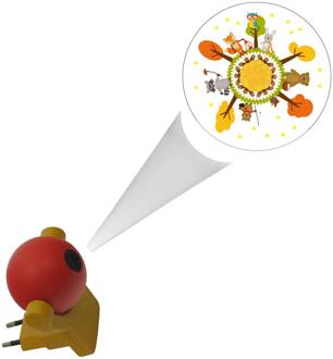 LED nachtlamp bosdieren, voor stopcontact geel