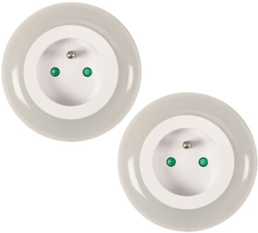 LED nachtlamp met lichtsensor - 2x - kinderkamer - extra stopcontact