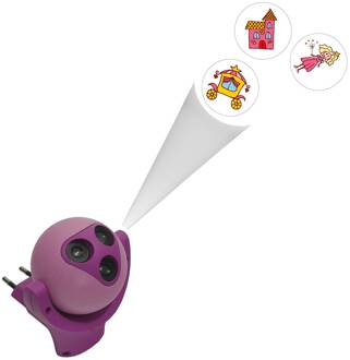 LED nachtlamp prinses, 3-voudig, voor stopcontact roze