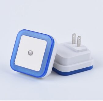 Led Nachtlampje Eu Us Plug Light Sensor Controle Mini Vierkante Night Lights Wandlamp Voor Babykamer Slaapkamer Gang lamp blauw / eu